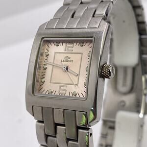 Lacoste Unisex Silver Watch Works New Battery